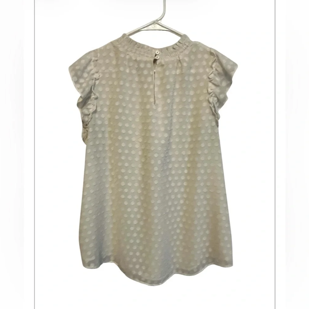 LOFT SWISS DOT RUFFLE SLEEVE TOP - Picture 6 of 13